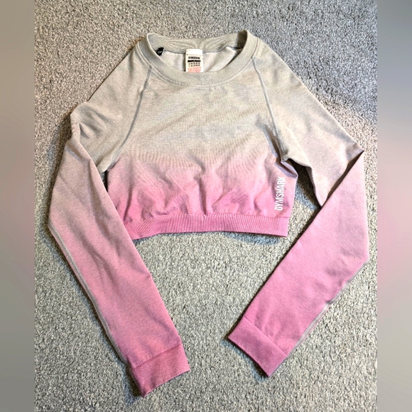 Gymshark Adapt Ombre Seamless Longsleeve Crop Gym Athletic - Picture 1 of 7
